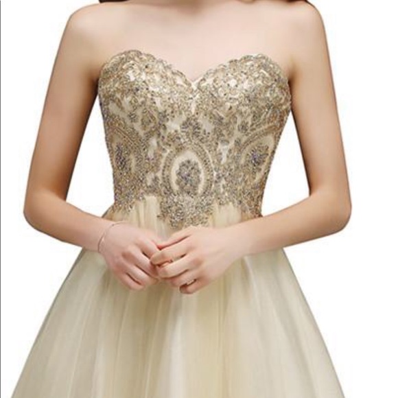 Chiffon Beads  Embroidered Prom or Wedding Dress - Picture 3 of 11